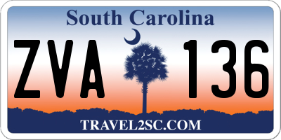 SC license plate ZVA136