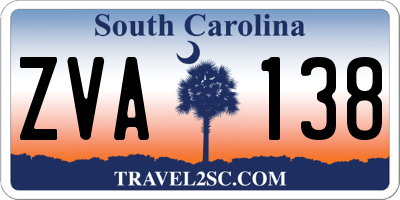 SC license plate ZVA138