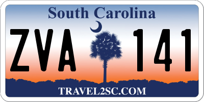 SC license plate ZVA141