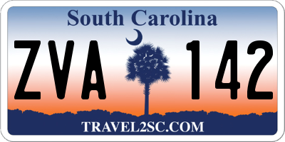 SC license plate ZVA142
