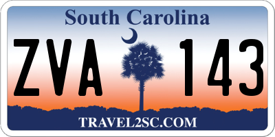 SC license plate ZVA143