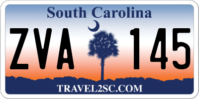 SC license plate ZVA145