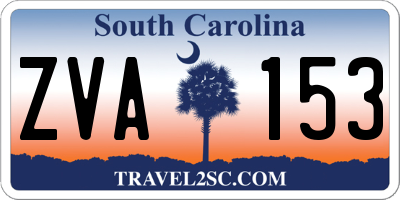 SC license plate ZVA153