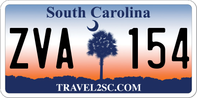 SC license plate ZVA154