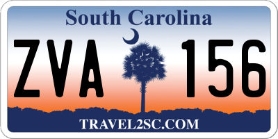 SC license plate ZVA156
