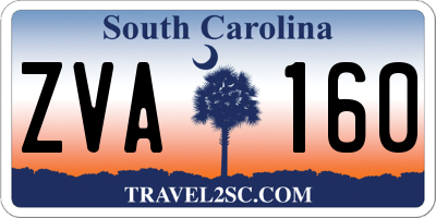 SC license plate ZVA160