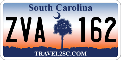 SC license plate ZVA162