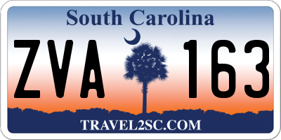 SC license plate ZVA163