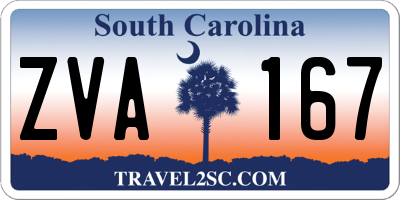SC license plate ZVA167