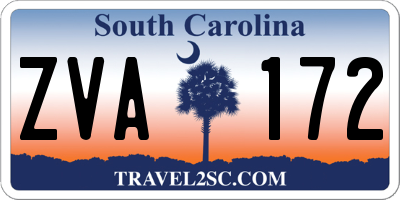 SC license plate ZVA172