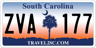 SC license plate ZVA177