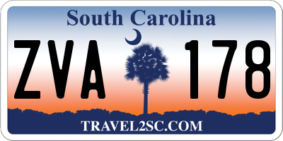 SC license plate ZVA178