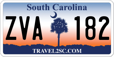 SC license plate ZVA182