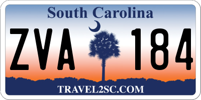 SC license plate ZVA184