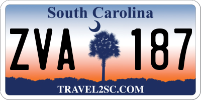 SC license plate ZVA187