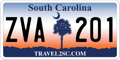SC license plate ZVA201
