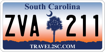 SC license plate ZVA211