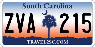 SC license plate ZVA215