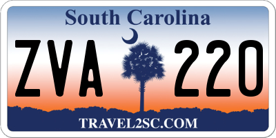 SC license plate ZVA220