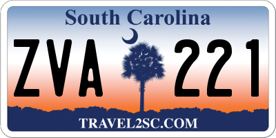 SC license plate ZVA221