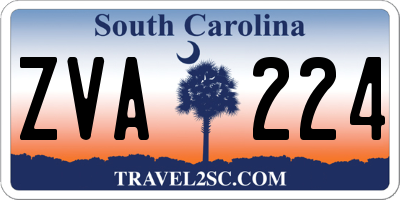 SC license plate ZVA224
