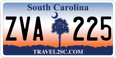 SC license plate ZVA225