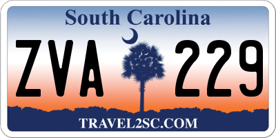 SC license plate ZVA229