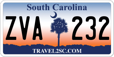 SC license plate ZVA232