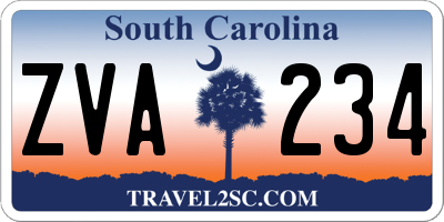 SC license plate ZVA234