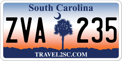 SC license plate ZVA235