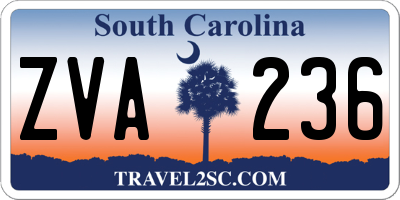 SC license plate ZVA236