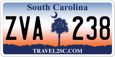 SC license plate ZVA238