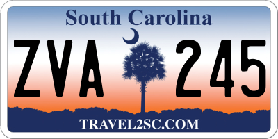 SC license plate ZVA245