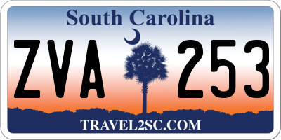 SC license plate ZVA253