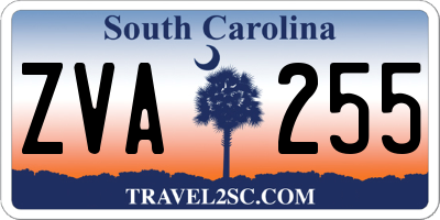 SC license plate ZVA255
