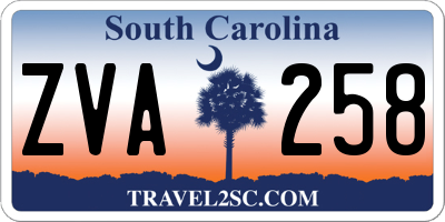 SC license plate ZVA258