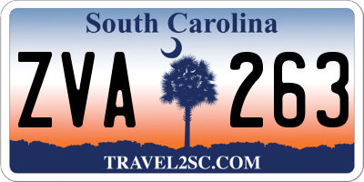 SC license plate ZVA263