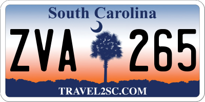 SC license plate ZVA265