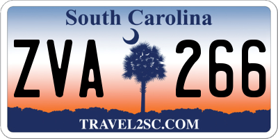 SC license plate ZVA266