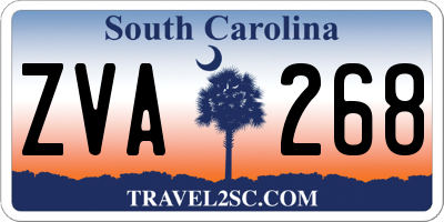 SC license plate ZVA268