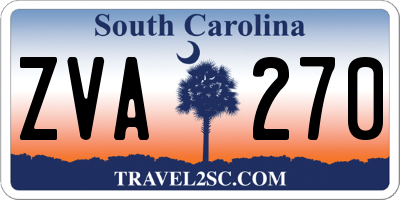 SC license plate ZVA270
