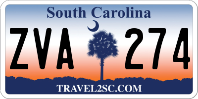 SC license plate ZVA274