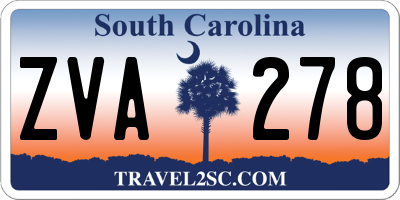 SC license plate ZVA278
