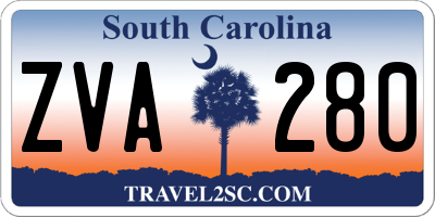 SC license plate ZVA280