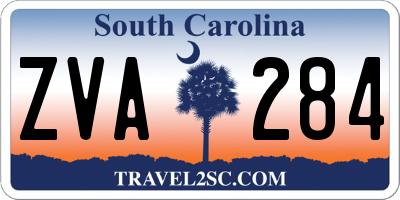 SC license plate ZVA284