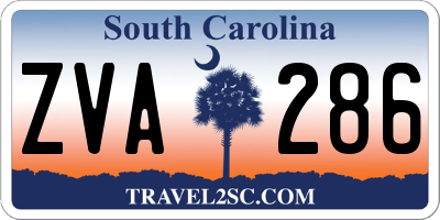 SC license plate ZVA286