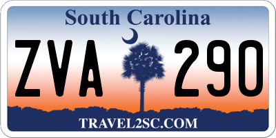 SC license plate ZVA290