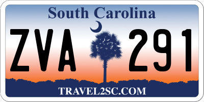 SC license plate ZVA291