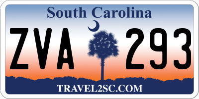 SC license plate ZVA293