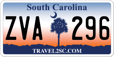 SC license plate ZVA296